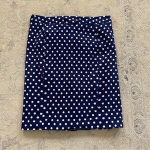 Stitch Fix Pixley Cotton Polka Dot Skirt Navy White Large Stretch